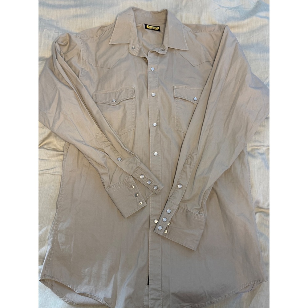 Schaefer High Lonesome Tan Long Sleeve Snap Western‎ Shirt LT Mens